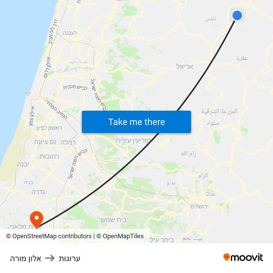 אלון מורה to ערוגות map