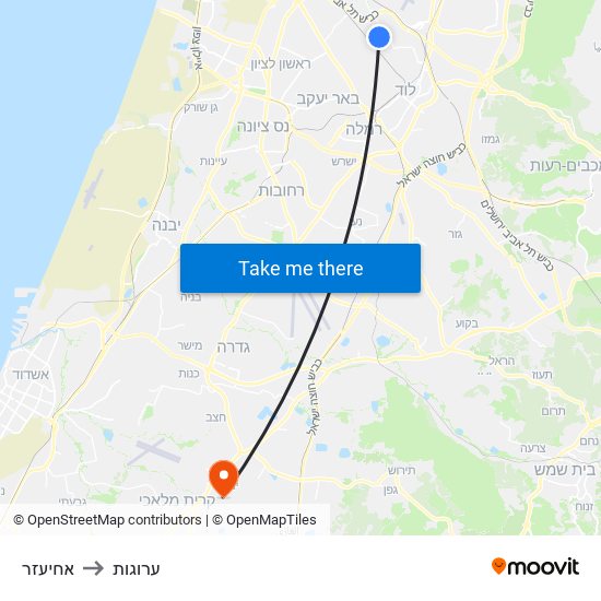 אחיעזר to ערוגות map