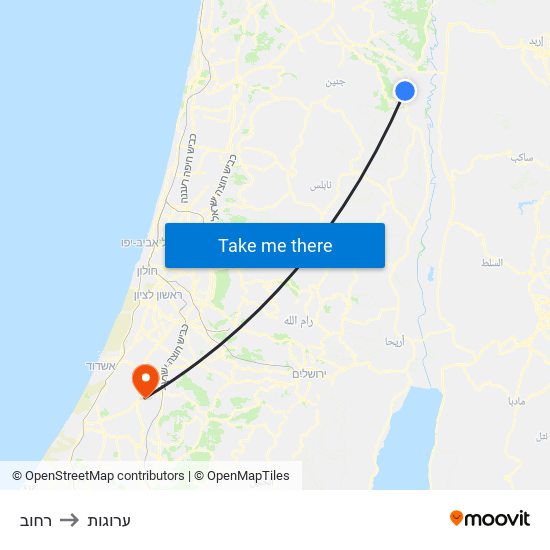 רחוב to ערוגות map