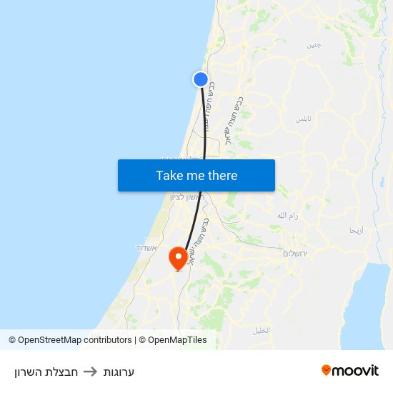 חבצלת השרון to ערוגות map