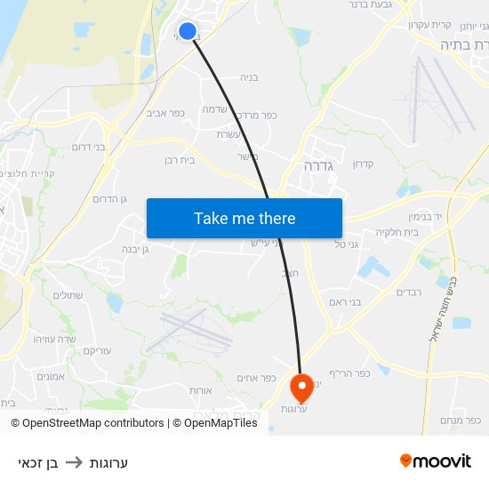 בן זכאי to ערוגות map