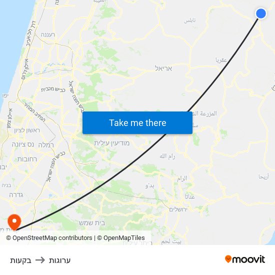 בקעות to ערוגות map