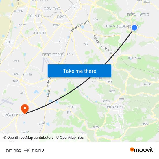 כפר רות to ערוגות map