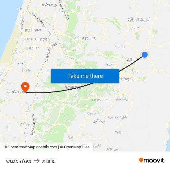 מעלה מכמש to ערוגות map