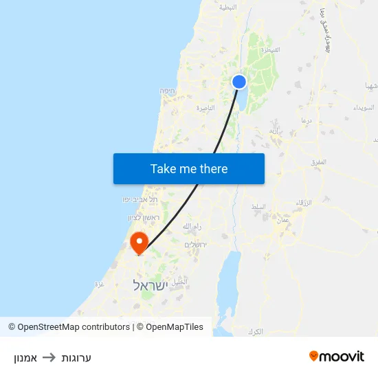 אמנון to ערוגות map