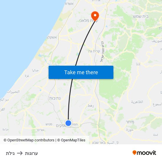 גילת to ערוגות map