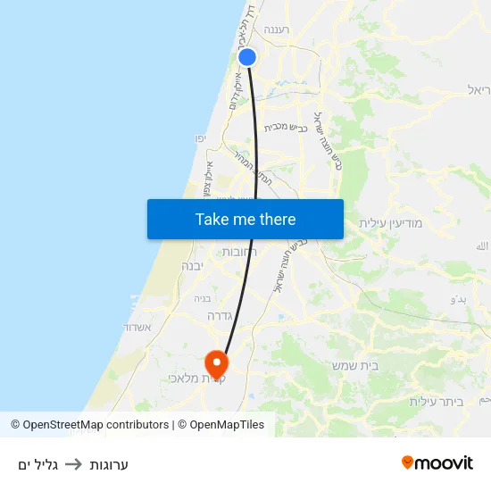 גליל ים to ערוגות map