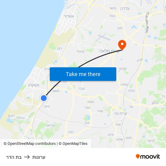 בת הדר to ערוגות map