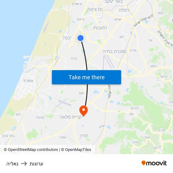 גאליה to ערוגות map