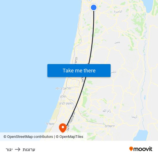 יגור to ערוגות map