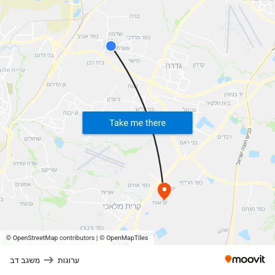 משגב דב to ערוגות map
