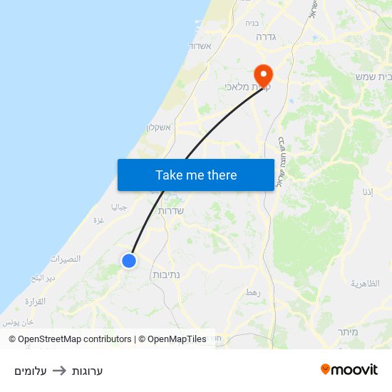 עלומים to ערוגות map