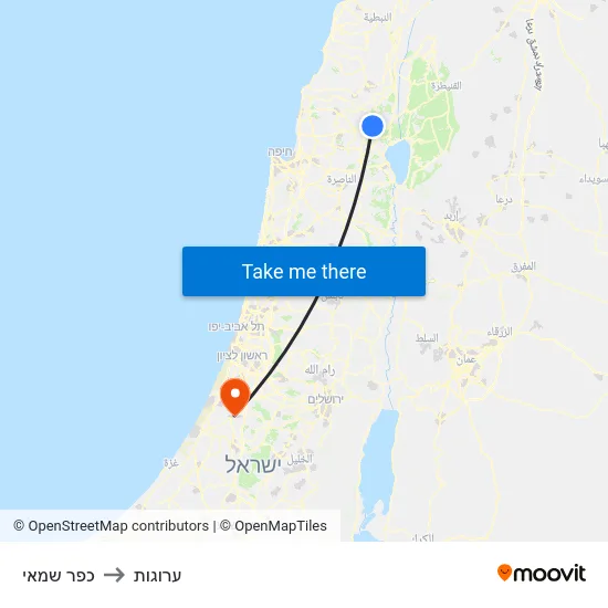 כפר שמאי to ערוגות map