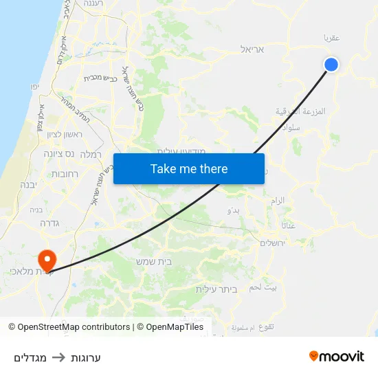 מגדלים to ערוגות map
