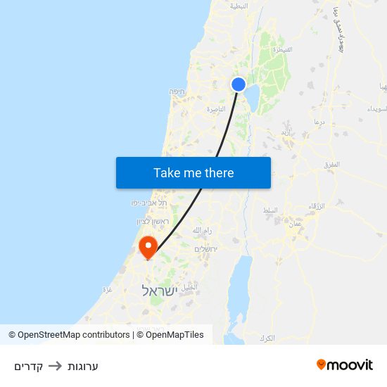 קדרים to ערוגות map