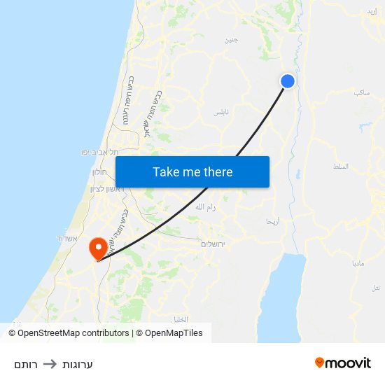 רותם to ערוגות map