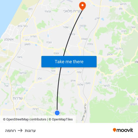 רוחמה to ערוגות map