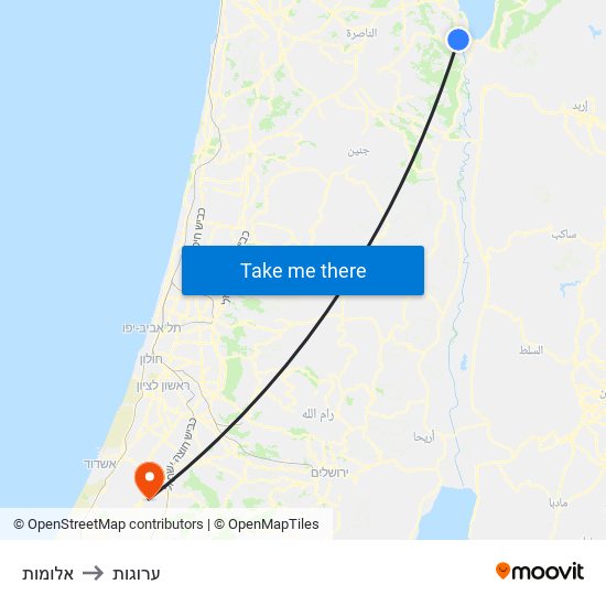 אלומות to ערוגות map