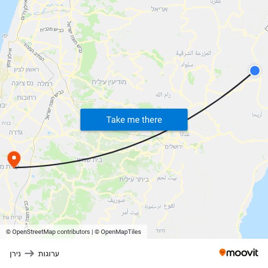 נירן to ערוגות map