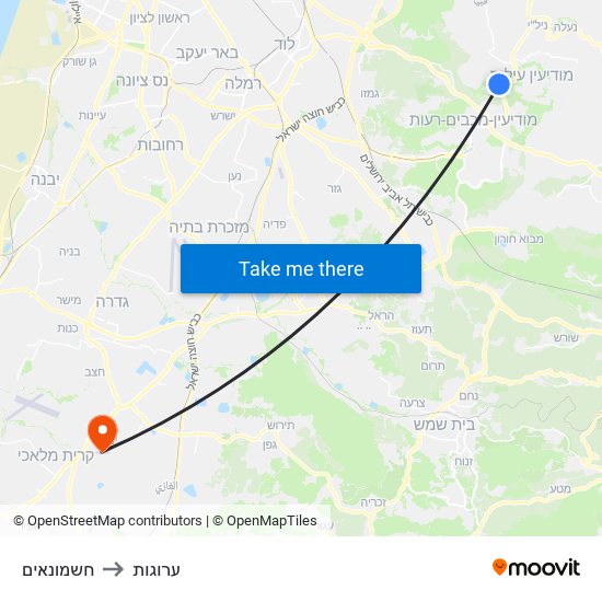 חשמונאים to ערוגות map