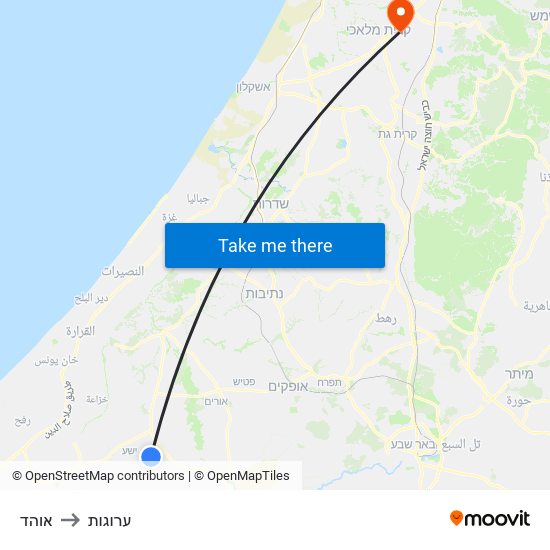 אוהד to ערוגות map