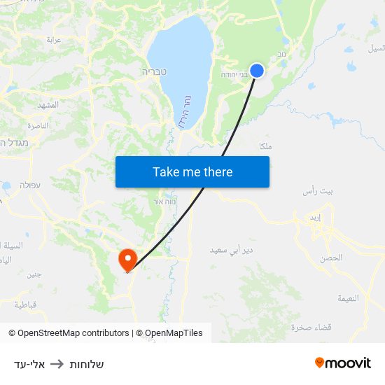 אלי-עד to שלוחות map