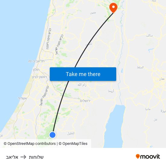 אליאב to שלוחות map