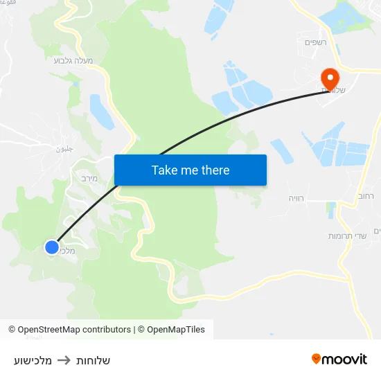 מלכישוע to שלוחות map