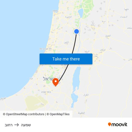 רחוב to שמעה map