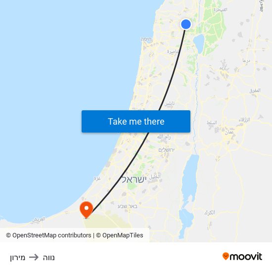 מירון to נווה map