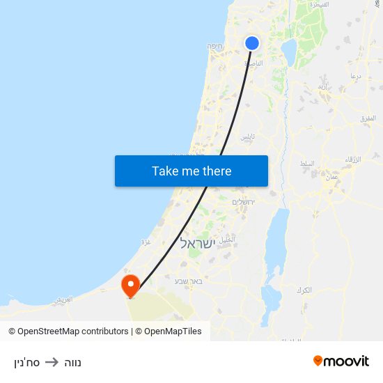 סח'נין to נווה map