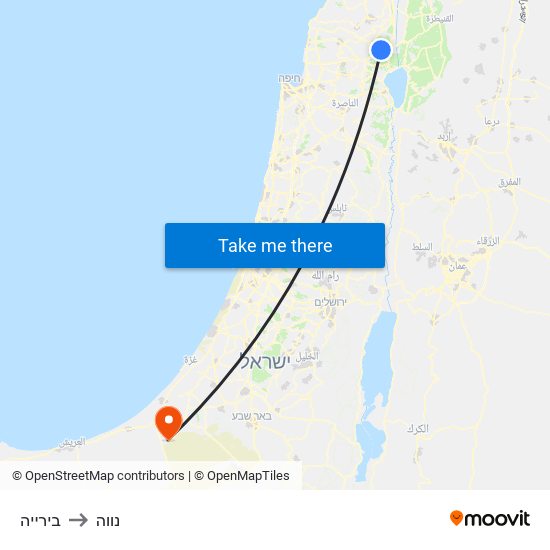 בירייה to נווה map