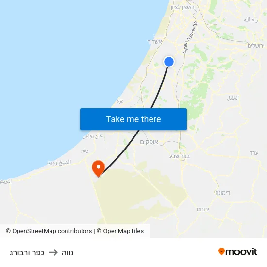 כפר ורבורג to נווה map