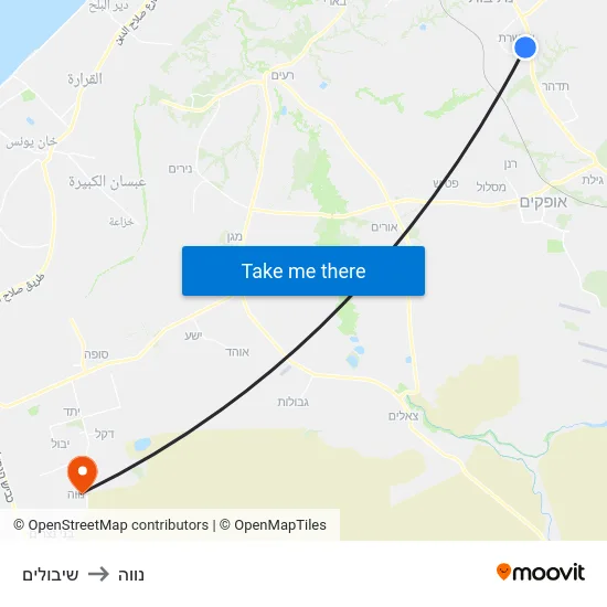 שיבולים to נווה map