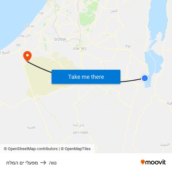 מפעלי ים המלח to נווה map