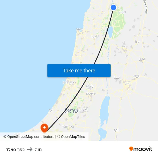 כפר סאלד to נווה map