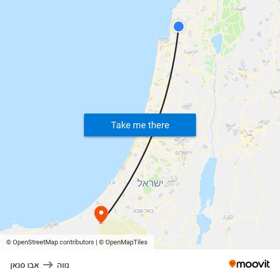 אבו סנאן to נווה map