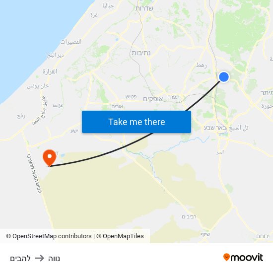 להבים to נווה map