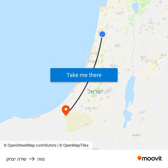 שדה יצחק to נווה map