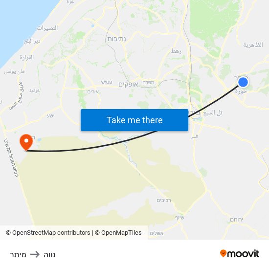 מיתר to נווה map