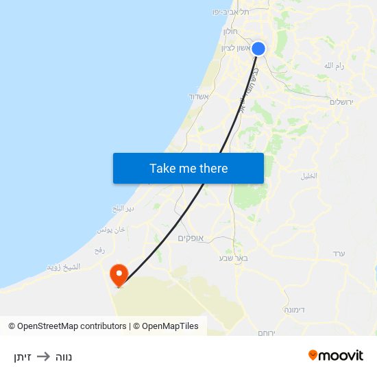 זיתן to נווה map