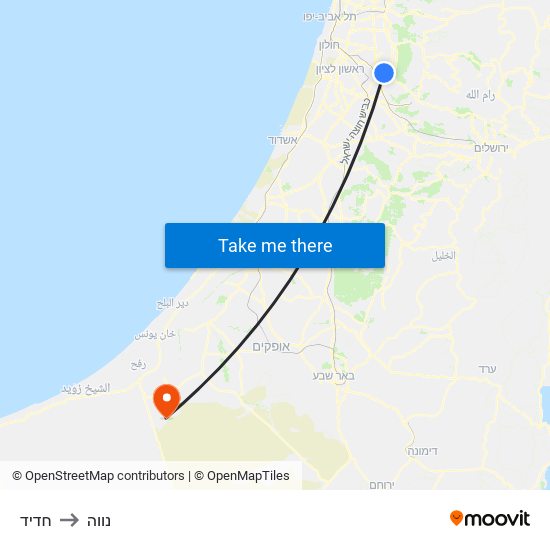 חדיד to נווה map