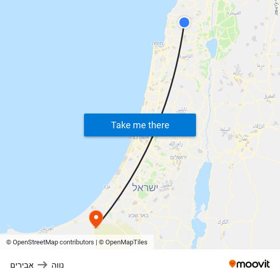 אבירים to נווה map