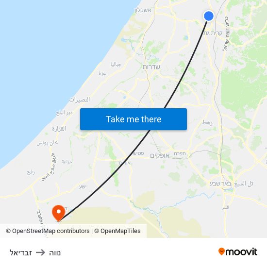 זבדיאל to נווה map