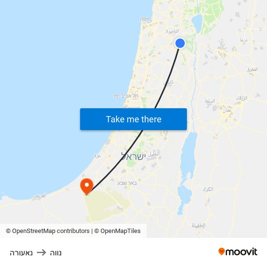 נאעורה to נווה map