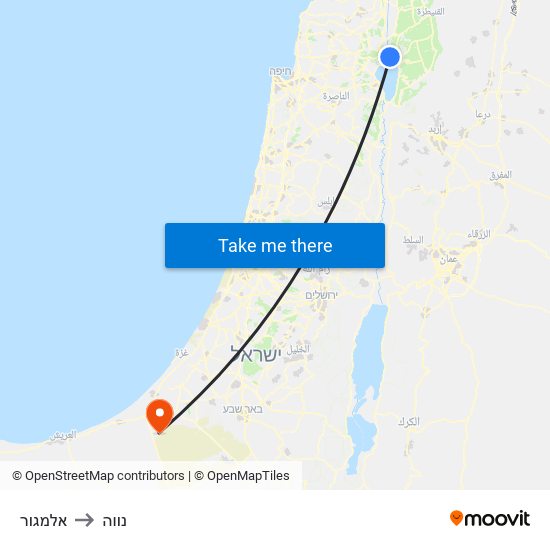 אלמגור to נווה map