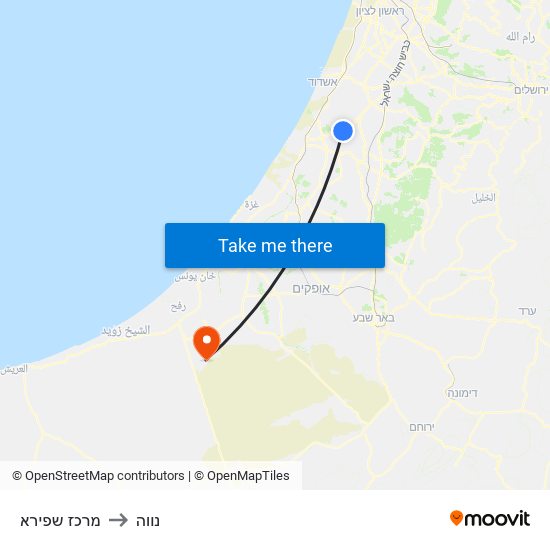 מרכז שפירא to נווה map