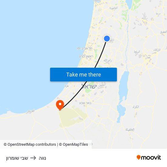 שבי שומרון to נווה map