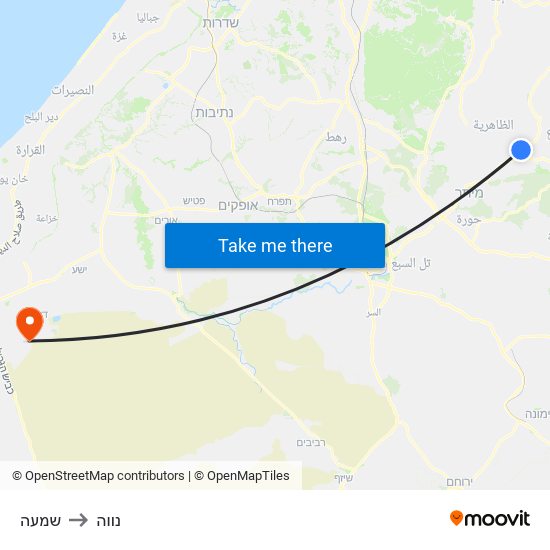 שמעה to נווה map