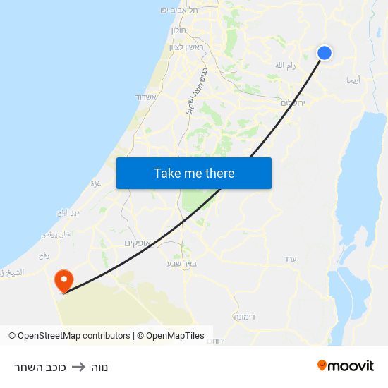 כוכב השחר to נווה map